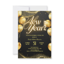 Elegant Gold Balloons New Year Party