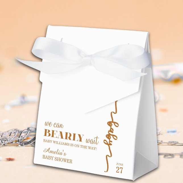 Elegant Gold Bear Balloon Bearly Wait Neutral Geschenkschachtel (Von Creator hochgeladen)