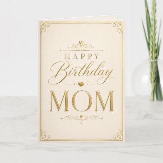Elegant Gold Birthday Card for Mom Karte