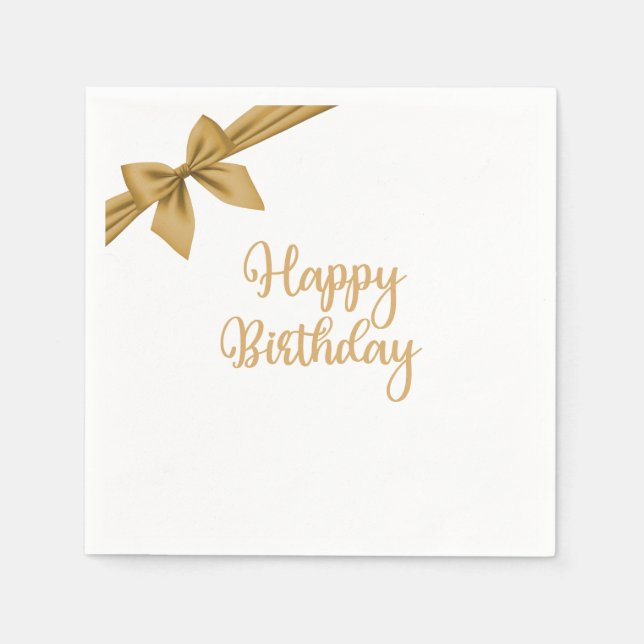 Elegant Gold Birthday Serviette (Vorderseite)
