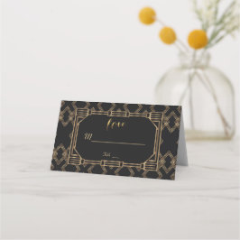 Elegant Gold Black Great Gatsby 1920er Hochzeit Platzkarte