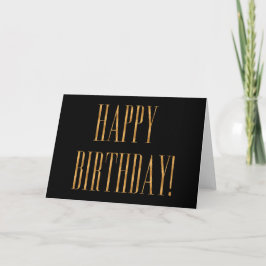 Elegant Gold & Black Happy Geburtstag Karte