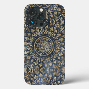 Elegant Gold Blue Mandala Floral Case-Mate iPhone Hülle