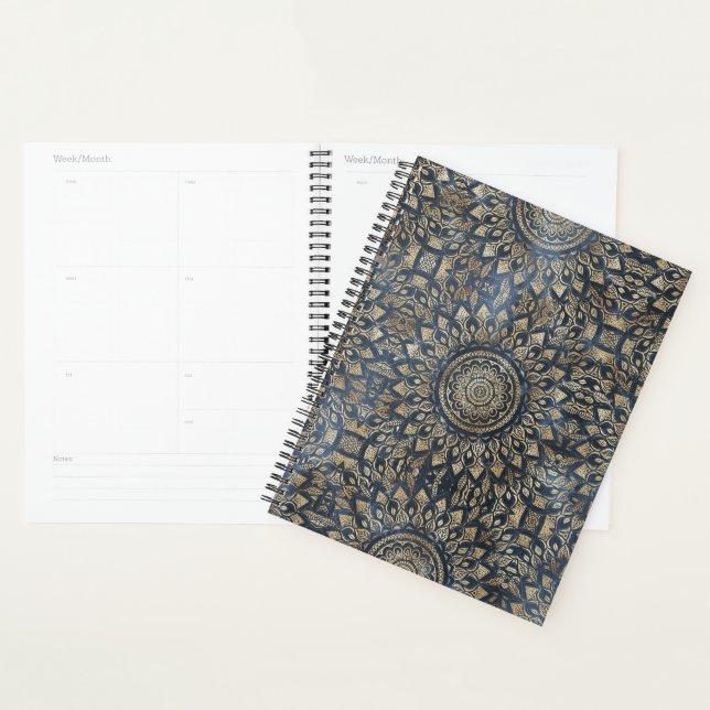 Elegant Gold Blue Mandala Floral Planer (Anzeige)