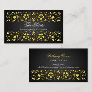 Elegant Gold Blüh Swirl Visitenkarte