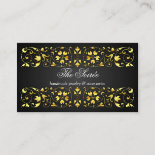 Elegant Gold Blüh Swirl Visitenkarte