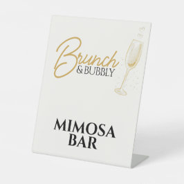 Elegant Gold Brunch & Bubbly Bridal Shower Sign Sockelschild