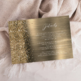 Elegant Gold Brushed Metal Wedding Details  Begleitkarte