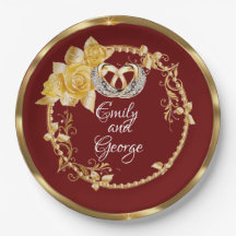 Elegant Gold Burgundy Wedding Personalisiert