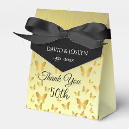 Elegant Gold Butterflies 50. Hochzeitstag Geschenkschachtel