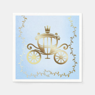 Elegant Gold Carriage Blue Storybook Royal Serviette