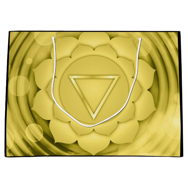 Elegant Gold Chakra Zen Yoga Geistliche Meditation Große Geschenktüte (Vorderseite)