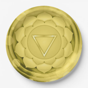 Elegant Gold Chakra Zen Yoga Geistliche Meditation Pappteller