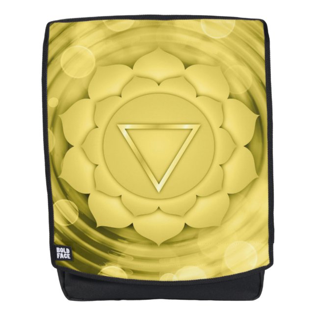 Elegant Gold Chakra Zen Yoga Geistliche Meditation Rucksack (Vorderseite)