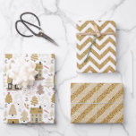 Elegant Gold Christmas Geschenkpapier Set<br><div class="desc">Erinnerung,  was wir über Weihnachten Liebe. unsere Lieblingssachen über Weihnachten</div>