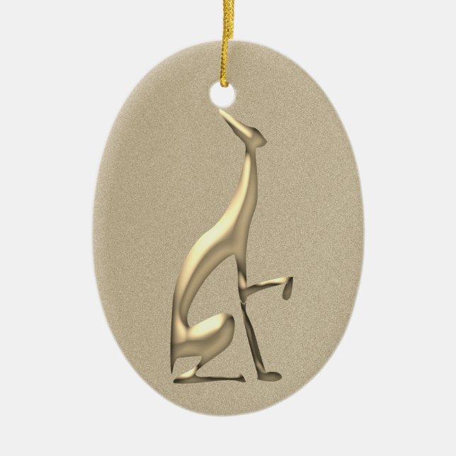 Elegant Gold Christmas Keramik Ornament (Vorne)