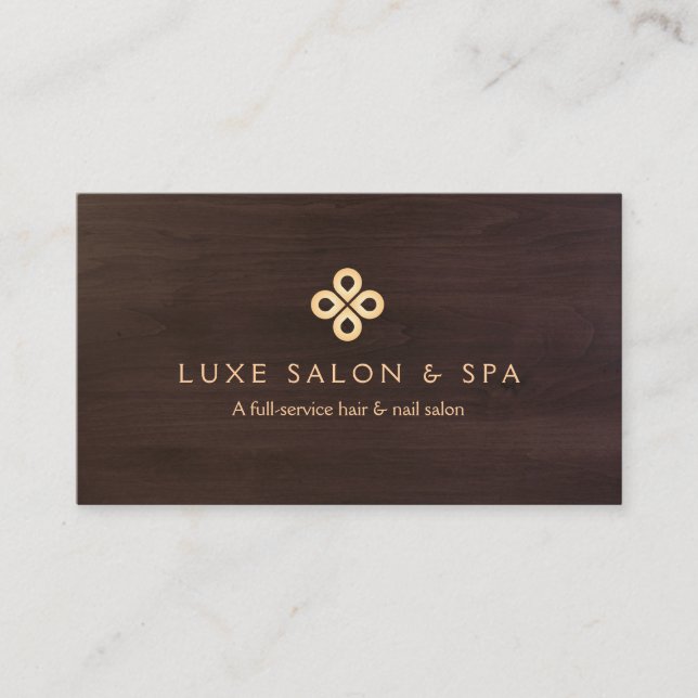 ELEGANT GOLD CLOVER LOGO for Salon, Wellness-Cente Visitenkarte (Vorderseite)