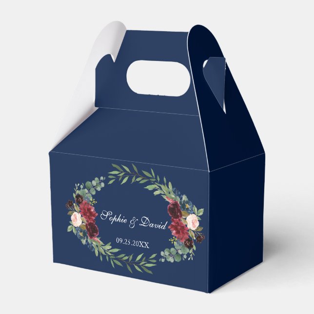 Elegant Gold Confetti Liebe Burgundy Wedding Geschenkschachtel (Vorderseite)