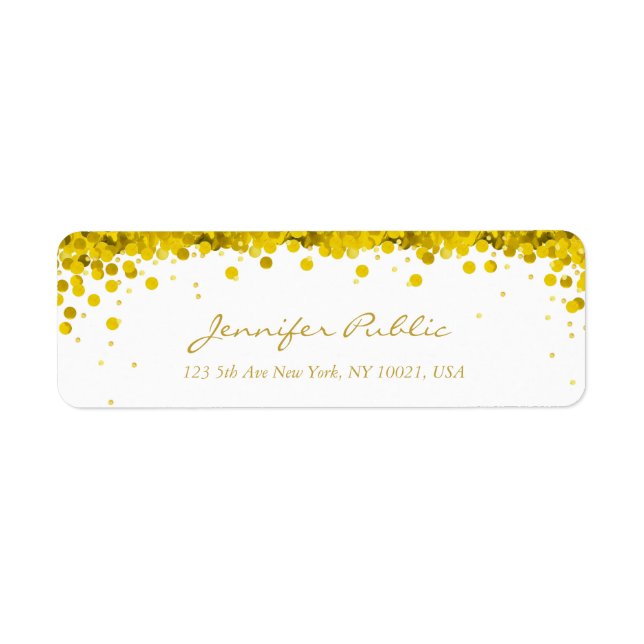 Elegant Gold Confetti Script Luxe Modernes Schlich (Vorne)