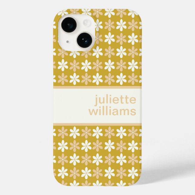 ELEGANT GOLD CREAM CHAMPAGNE FARBE TINTE BLUME ART Case-Mate iPhone HÜLLE (Rückseite)