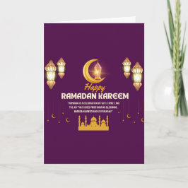 Elegant Gold Crescent Ramadan Mubarak Greeting Karte
