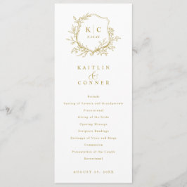 Elegant Gold Crest Vintage Wedding Programs Programm
