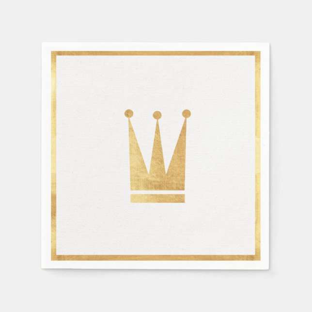 Elegant Gold Crown Napkins Serviette (Vorderseite)