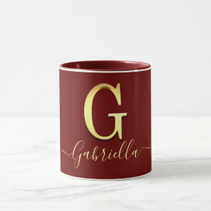 Elegant Gold Custom Monogram G Name Tasse