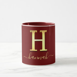 Elegant Gold Custom Monogram H Name Tasse
