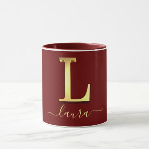 Elegant Gold Custom Monogram L Name Tasse