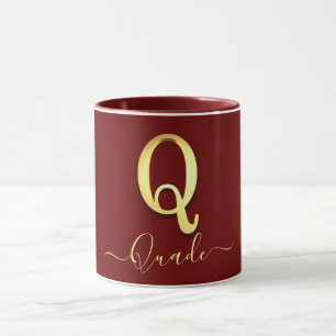 Elegant Gold Custom Monogram Q Name Tasse