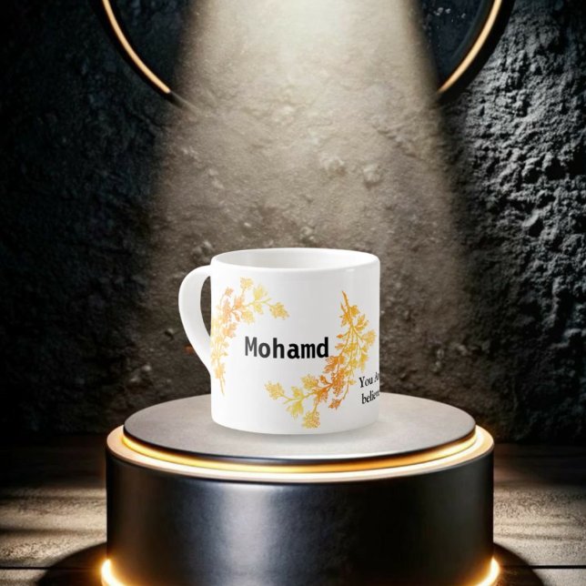 Elegant Gold Custom Name Personalized Espresso Cup Espressotasse (Von Creator hochgeladen)