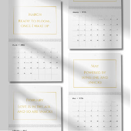 Elegant Gold Cute Quote Calendar 2026 Kalender