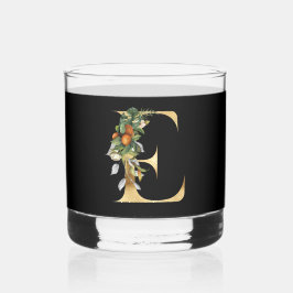 Elegant Gold Decorative Initial E Whiskyglas