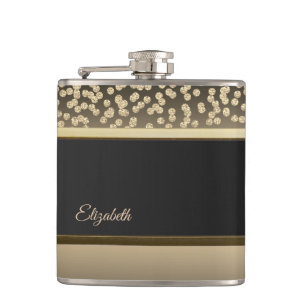 Elegant Gold Diamanten-Personalisiert Flachmann