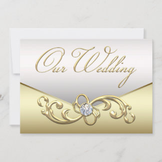Elegant Gold Diamond Swirl Einladung zur Hochzeit