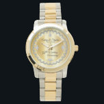 Elegant Gold Diamonds 50. Hochzeitstag Armbanduhr<br><div class="desc">Opulente Eleganz umrahmt dieses Jubiläum-Design in einem einzigartigen geschmolzenen Diamantendesign mit Mitte-Teardrop-Diamant mit Imitaten, die Glitzern auf einem goldenen Farbverlauf hinzufügen. Bitte beachten Sie, dass alle Verzierungen bedruckt sind und nur so gedruckt werden, dass sie möglichst real in einem flachen, bedruckten Design erscheinen. Dazu gehören alle metallischen Aussehungsgradienten und/oder Edelsteine....</div>