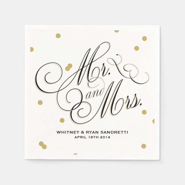 Elegant Gold Dot Napkin Serviette (Vorderseite)