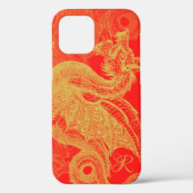 Elegant Gold Dragon Monogram Case-Mate iPhone Case