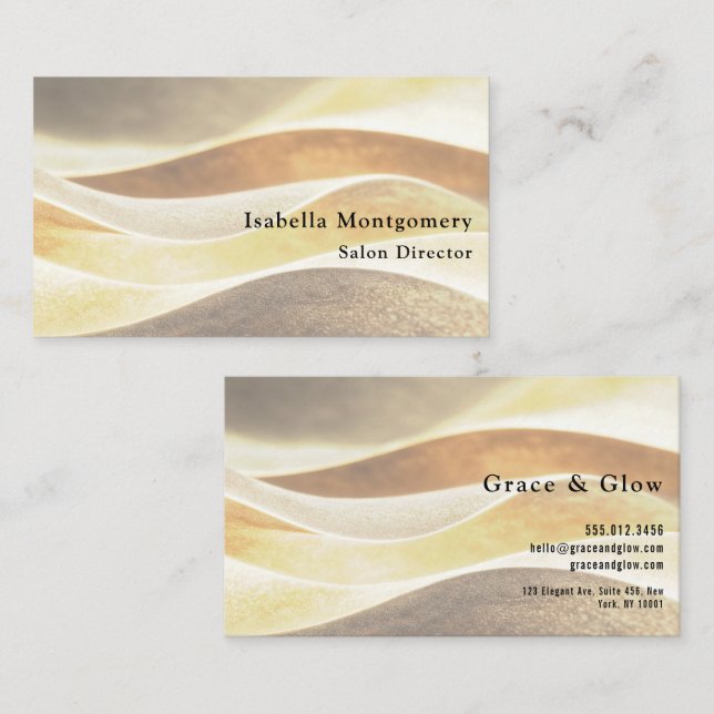 Elegant Gold Fabric Visitenkarte (Vorne/Hinten)