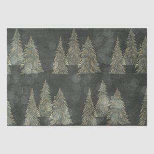 Elegant Gold Fairylight Pine Trees Weihnachten Seidenpapier