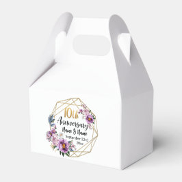 Elegant Gold Floral 10-Jahres-Jubiläum  Geschenkschachtel