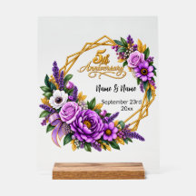 Elegant Gold Floral 5-Jahres-Jubiläum 