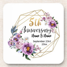 Elegant Gold Floral 5-Jahres-Jubiläum 