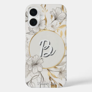 Elegant Gold Floral   Chic Botanical Design iPhone 16 Hülle