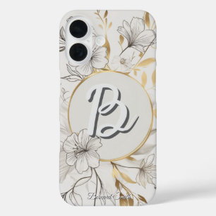 Elegant Gold Floral Chic Botanical Design iPhone 16 Hülle