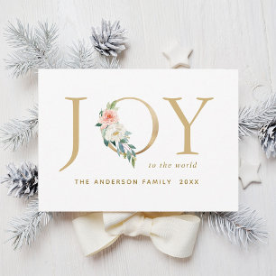 Elegant Gold Floral Joy Weihnachten