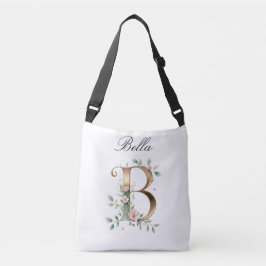 Elegant Gold Floral Letter B Crossbody Bag Tragetaschen Mit Langen Trägern