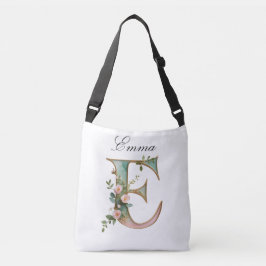 Elegant Gold Floral Letter E Crossbody Bag Tragetaschen Mit Langen Trägern