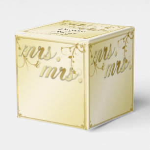 Elegant Gold Floral Mrs. Gastgeschenk Hochzeit Box Geschenkschachtel